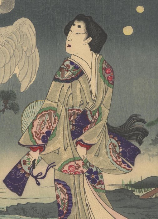 'Lady Iga' From: 'Edo Embroidery Pictures Comparison of Day and Night' 東錦昼夜競　伊賀局 - Chikanobu Yoshu (1838-1912) - Japan -  Meiji-perioden (1868-1912)