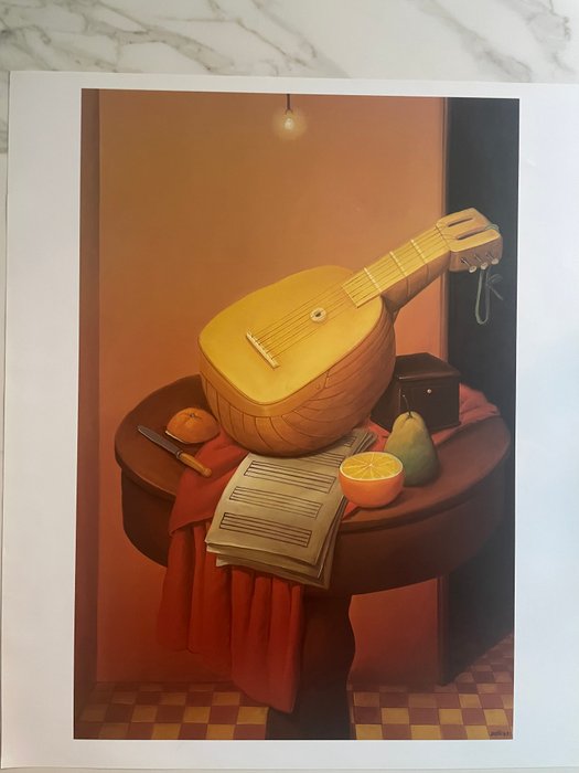 Fernando Botero (after) - Still life with Mandolin - 1990‹erne