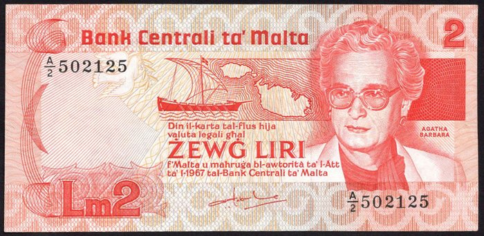 Malta - 2 x 2 and 5 Lira - Various Dates  (Ingen mindstepris)