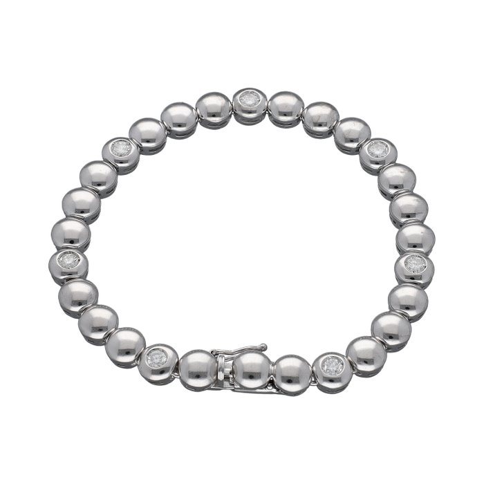 Armbånd - 18 kraat Hvidguld -  042ct tw Diamant (Natur)