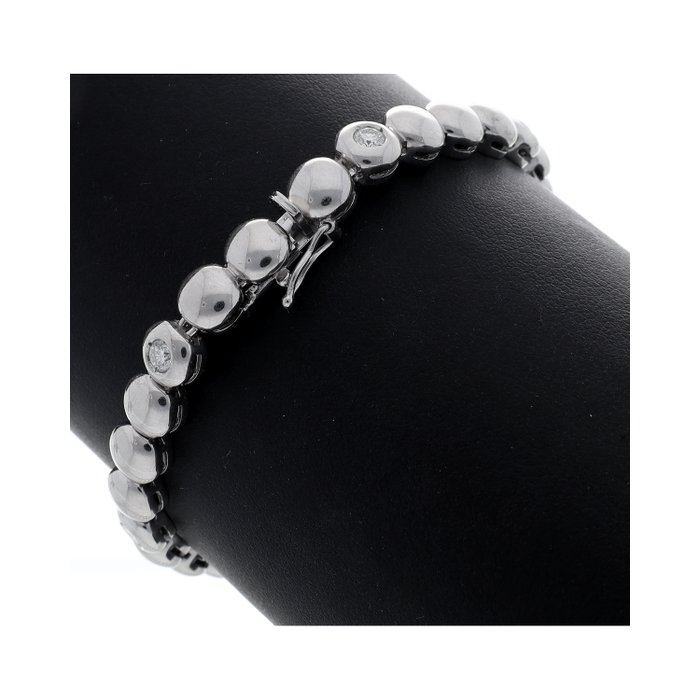 Armbånd - 18 kraat Hvidguld -  042ct tw Diamant (Natur)