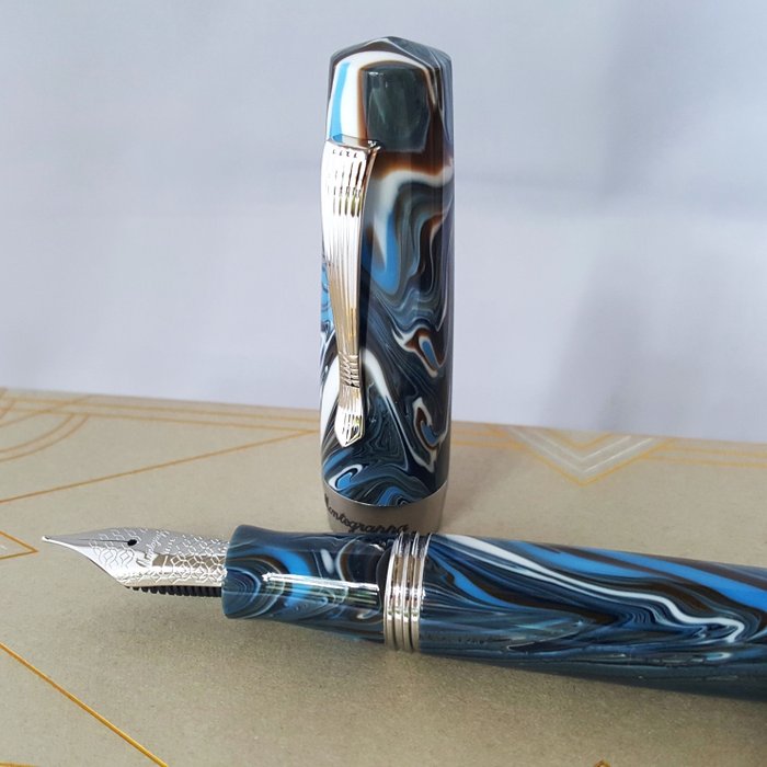 Montegrappa - Silver - Marble - Handmade - New - Fyldepen