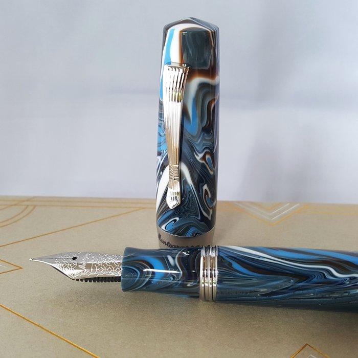 Montegrappa - Silver - Marble - Handmade - New - Fyldepen