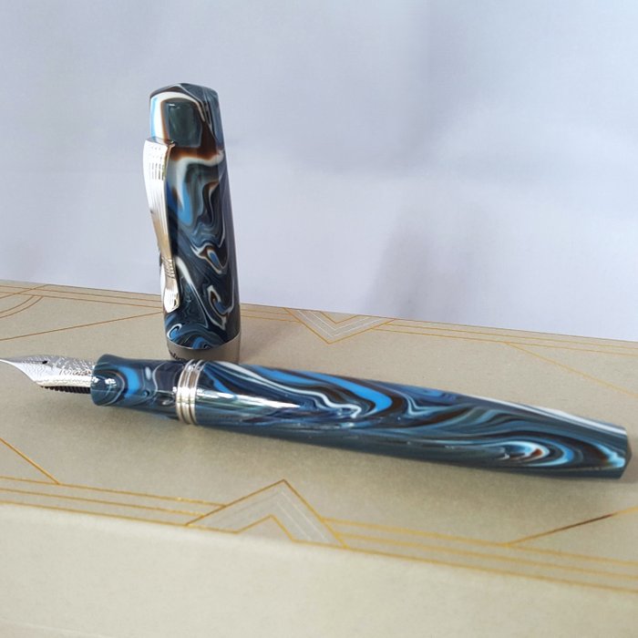 Montegrappa - Silver - Marble - Handmade - New - Fyldepen