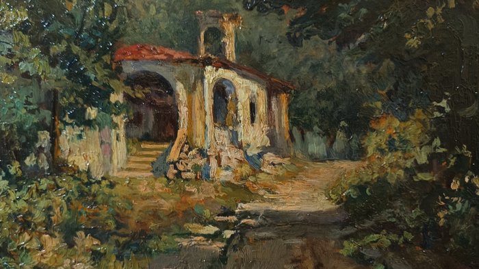 Angelo Malinverni (1877–1947) - La casa nel bosco - No Reserve