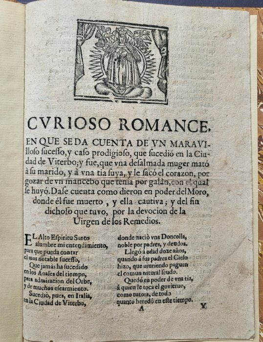 Pliego de Cordel - Curioso Romance en que se da cuenta de vn maravilloso sucesso y caso prodigioso que sucedió en en - 1701