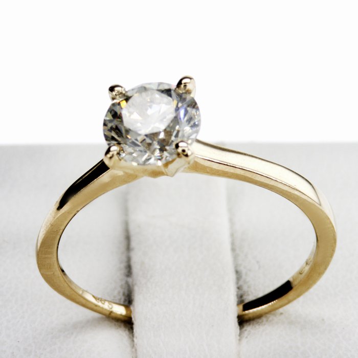 Ingen mindstepris - Forlovelsesring - 14 karat Gulguld -  1.18ct. tw. Diamant (Natur)