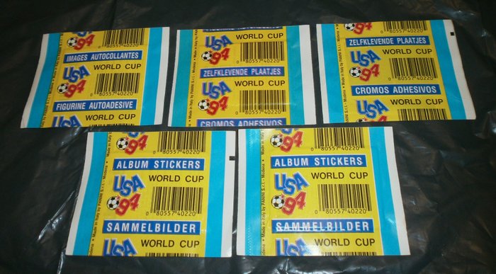 Panini - WC USA 94 - 5 sealed sticker packs - 5 Pack