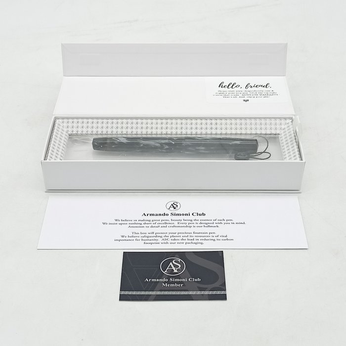 Armando Simoni Club - Bologna Extra - Minimalist - Grigio Perla Celluloid - Limited Edition 50 Pens - Fyldepen