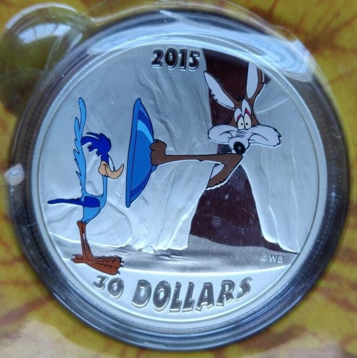 Canada 30 Dollars 2015 Looney Tunes - Wile E Coyote vs Road Runner 2 Oz (999)