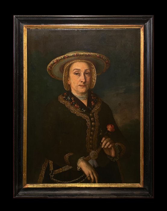 École Autrichienne (XVIII-XIX) - Portrait de Dame Tyrolienne