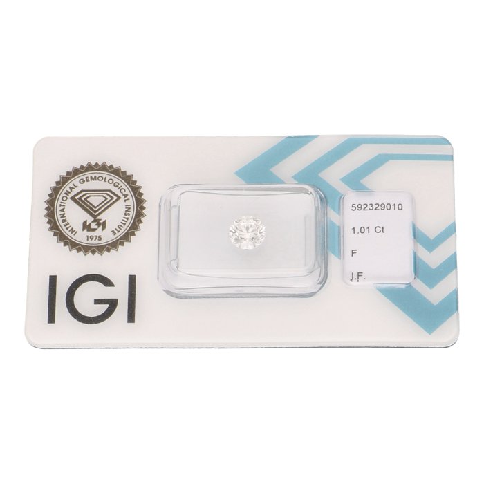 Ingen mindstepris - 1 pcs Diamant  (Natur)  - 101 ct - Rund - F - IF - International Gemological Institute (IGI)