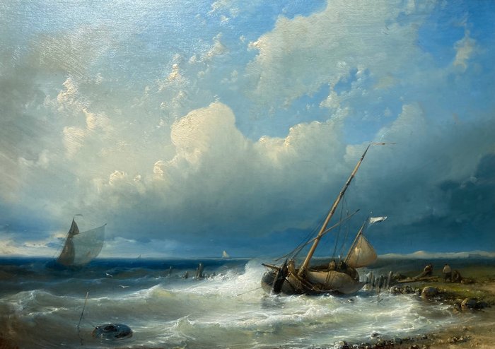 Abraham Hulk sr (1813-1897) - Zeilboten voor de kust