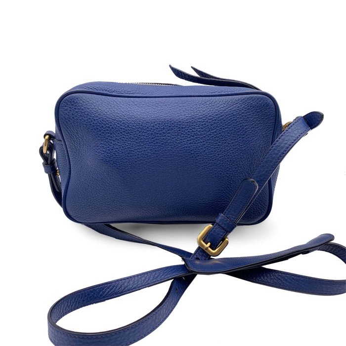 Prada - Blue Vitello Phenix Leather Crossbody Messenger Camera Bag - Crossbody-taske