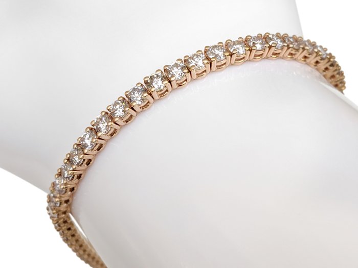 Armbånd - 14 karat Rosaguld -  5.44ct. tw. Lyserød Diamant (Naturfarvet) - Pink - GWLab