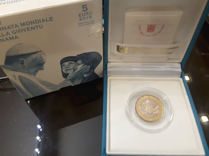 Vatikanstaten. 5 Euro 2019 "XXXIV Giornata Mondiale Della Gioventù" Proof  (Ingen mindstepris)