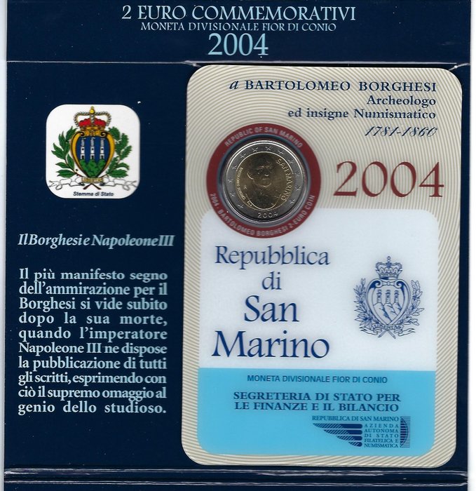 San Marino 2 Euro 2004 "Bartolomeo Borghesi"  (Ingen mindstepris)