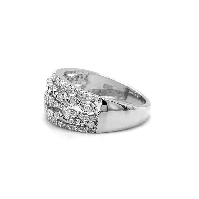 Ring - 14 karat Hvidguld -  0.55ct. tw. Diamant (Natur)