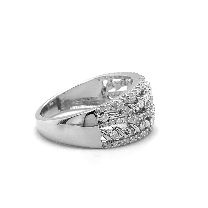 Ring - 14 karat Hvidguld -  0.55ct. tw. Diamant (Natur)