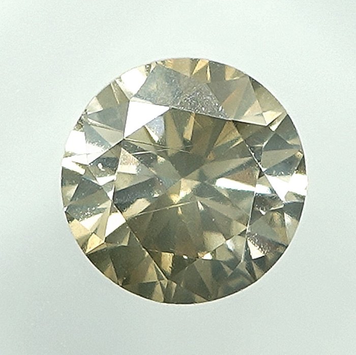 1 pcs Diamant  (Naturfarvet)  - 060 ct - Rund - Fancy Grålig Grønlig Gul - SI2 - Gem Report Antwerp (GRA)