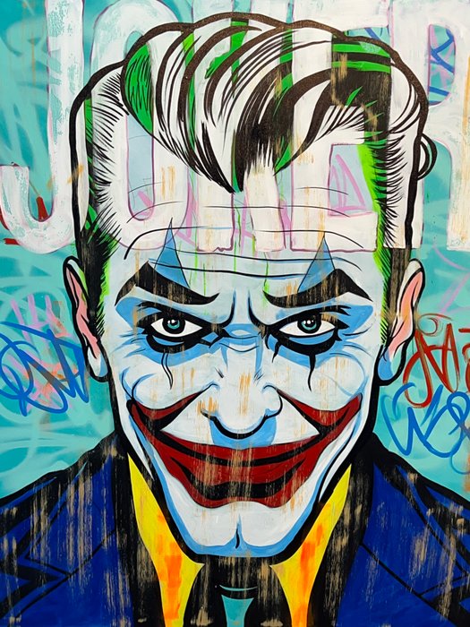 Dillon Boy (1979) - Original Painting The Joker Batman Gotham Portrait Graffiti DC Comic Book Art Marvel #1