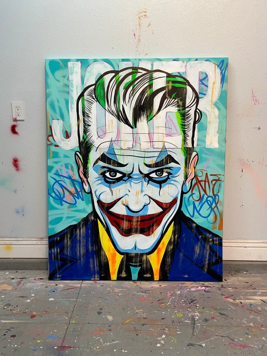 Dillon Boy (1979) - Original Painting The Joker Batman Gotham Portrait Graffiti DC Comic Book Art Marvel #1