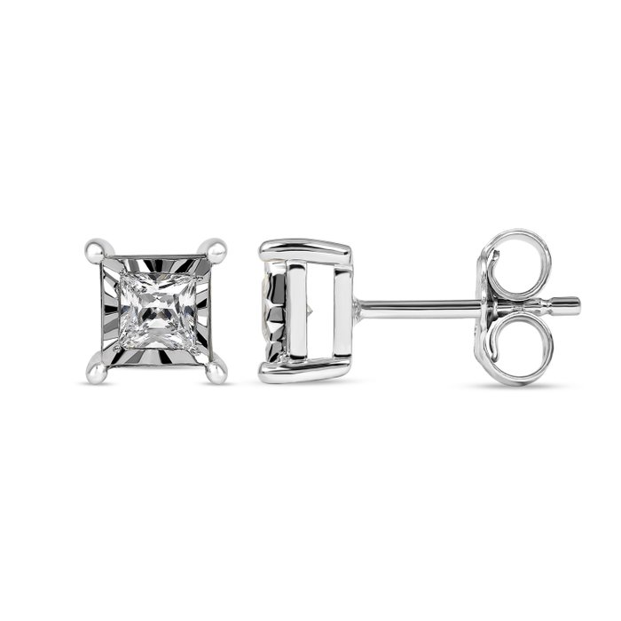 Øreringe - 14 karat Hvidguld -  0.50ct. tw. Diamant (Natur) - Diamant stud