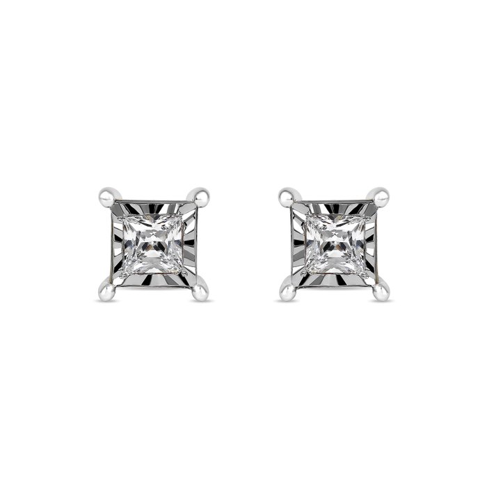 Øreringe - 14 karat Hvidguld -  0.50ct. tw. Diamant (Natur) - Diamant stud