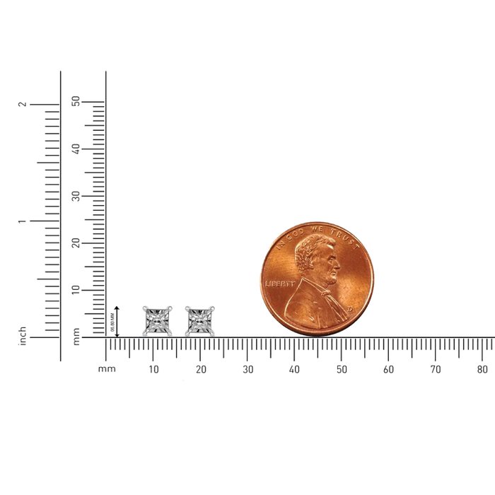 Øreringe - 14 karat Hvidguld -  0.50ct. tw. Diamant (Natur) - Diamant stud