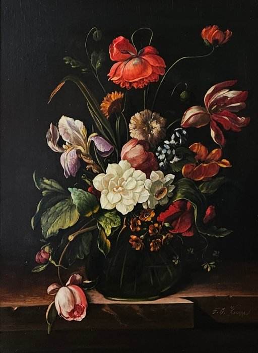 Oskar F Knapp (1914-1987) - Blumen in vase