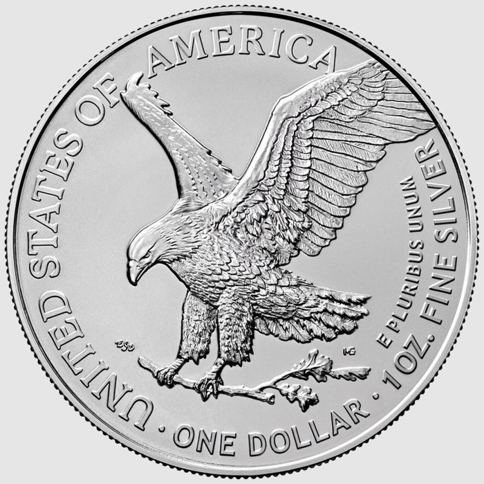 Förenta staterna. 1 Dollar 2024 Silver Eagle - KI Cyber Wolf Farbe, 1 Oz (.999)  (Ingen mindstepris)