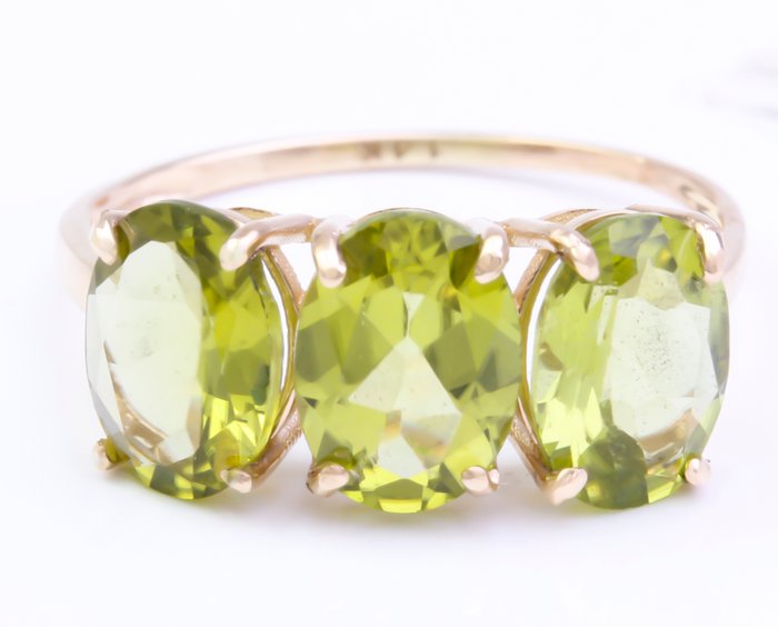 Ingen mindstepris - Ring - 14 karat Gulguld Peridot