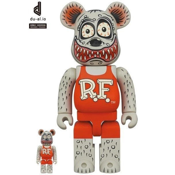 Medicom Toy Be@rbrick - 400%  100% Bearbrick set - Rat Fink by Ed "Big Daddy" Roth (Gray)