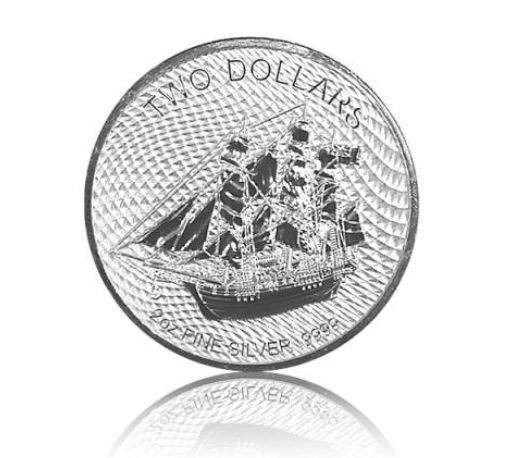 Cook-øerne 2 Dollars 2020 "Bounty" 2 Oz (999)  (Ingen mindstepris)