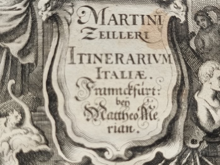 Tyskland - Italien; Johann Jacob von Sandrart (1655–1698) - Titolo \\ Frontespizio raccolta "Itinerarium Italiae" - 1621-1650