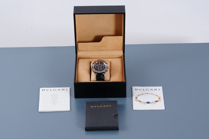 Bvlgari - Bvlgari Bvlgari Chronograph Date Blue Dial Limited Edition - BB 42 SL CH - Mænd - 2000-2010