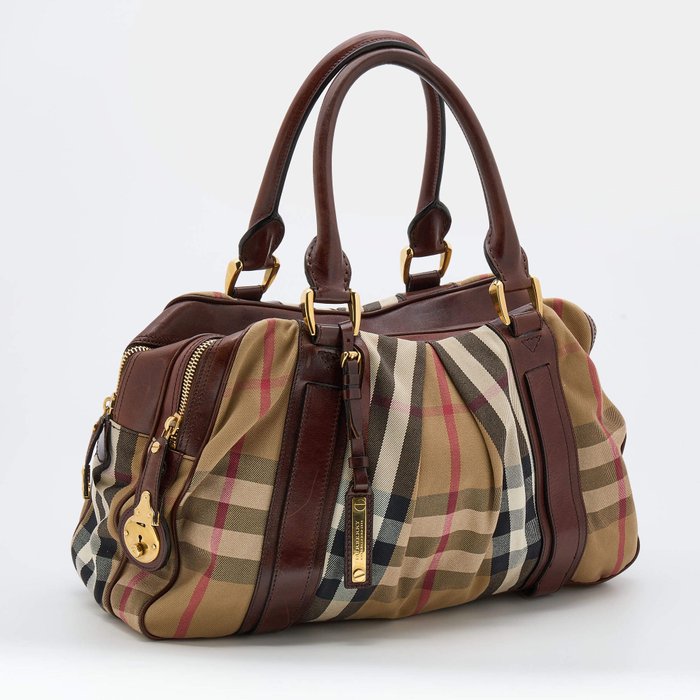 Burberry - Canvas leather Satchel tote - Skuldertaske