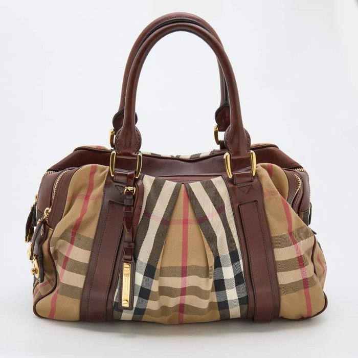 Burberry - Canvas leather Satchel tote - Skuldertaske