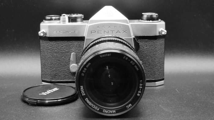 Pentax Spotmatic SP, SV, S1a + 28-80mm + 135mm - M42 - Analogt kamera