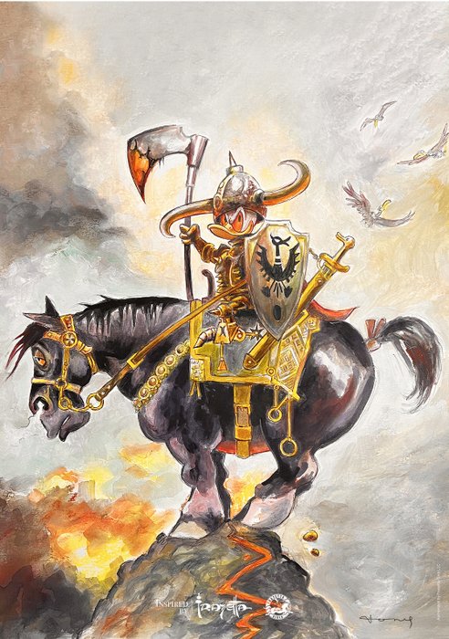 Tony Fernandez - Donald Duck Inspired by Frazetta's Death Dealer I - Hand-Signed - Inspired by Frazetta Series