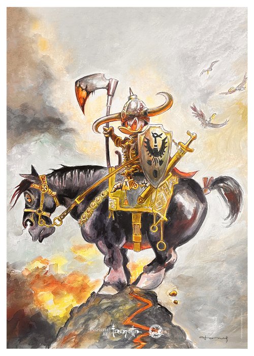 Tony Fernandez - Donald Duck Inspired by Frazetta's Death Dealer I - Hand-Signed - Inspired by Frazetta Series