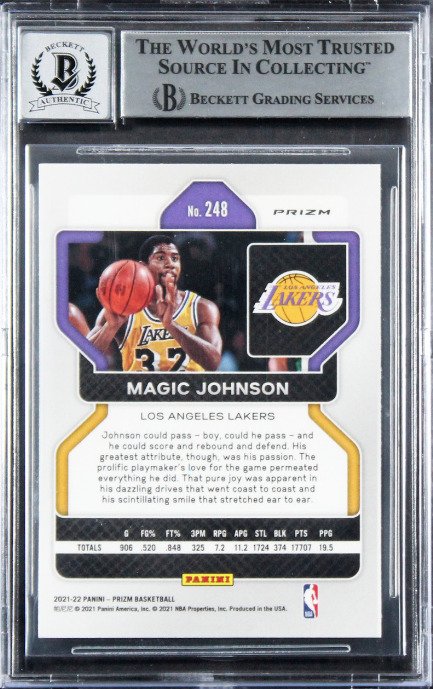 2021 - Panini - Prizm - Magic Johnson - Autograph - #248 - Orange - 1 Graded card - Beckett Autentisk Auto