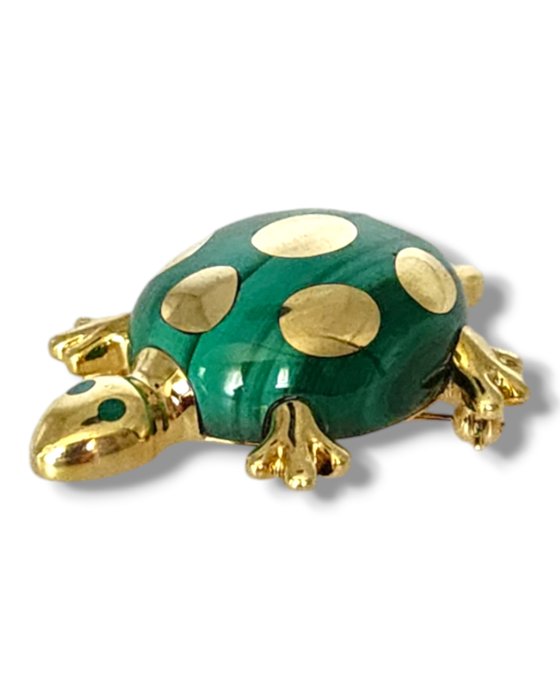 Tiffany  Co. - Broche - 18 kraat Gulguld, Tiffany  Co. Emalje 18K guld Turtle Pin Broche Sjælden