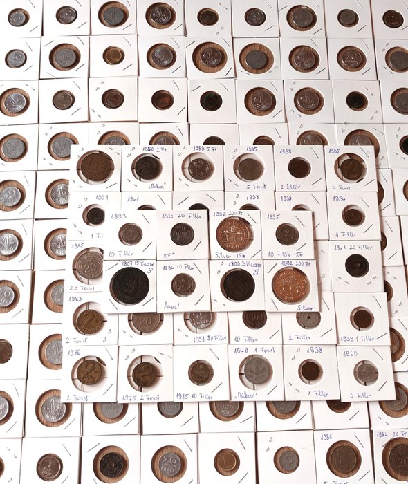 Ungarn. A Large Collection of 128x Hungarian coins, including Silver ca. 1700s - 1995  (Ingen mindstepris)