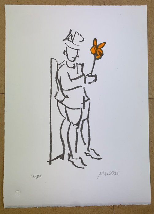 Armin Müller Stahl (1930) - Kompliment Orange - Lithograph - 35 x 25 cm - Signed Numbered