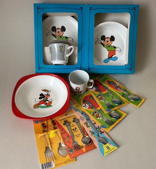 Mickey Mouse Børneservice og bestik - Walt Disney Productions/Ornamin/Bonny Products