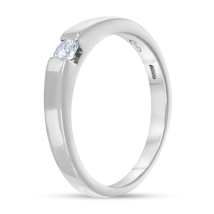 Ring - 18 kraat Hvidguld -  0.13ct. tw. Diamant (Natur)