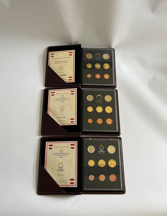 Østrig. Proof Set 2003/2010 (3 sets)  (Ingen mindstepris)