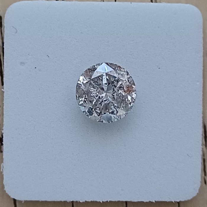 Ingen mindstepris - 1 pcs Diamant  (Natur)  - 1.00 ct - Rund - G - I1 - Gemewizard Gemological Laboratory (GWLab)