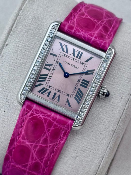 Cartier - Tank Solo Pink Daimond Lady - - 3170 - Kvinder - 2011-nu